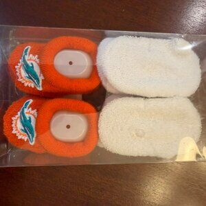 New Miami Dolphins Infant Booties | 2-Pair Set | One Size